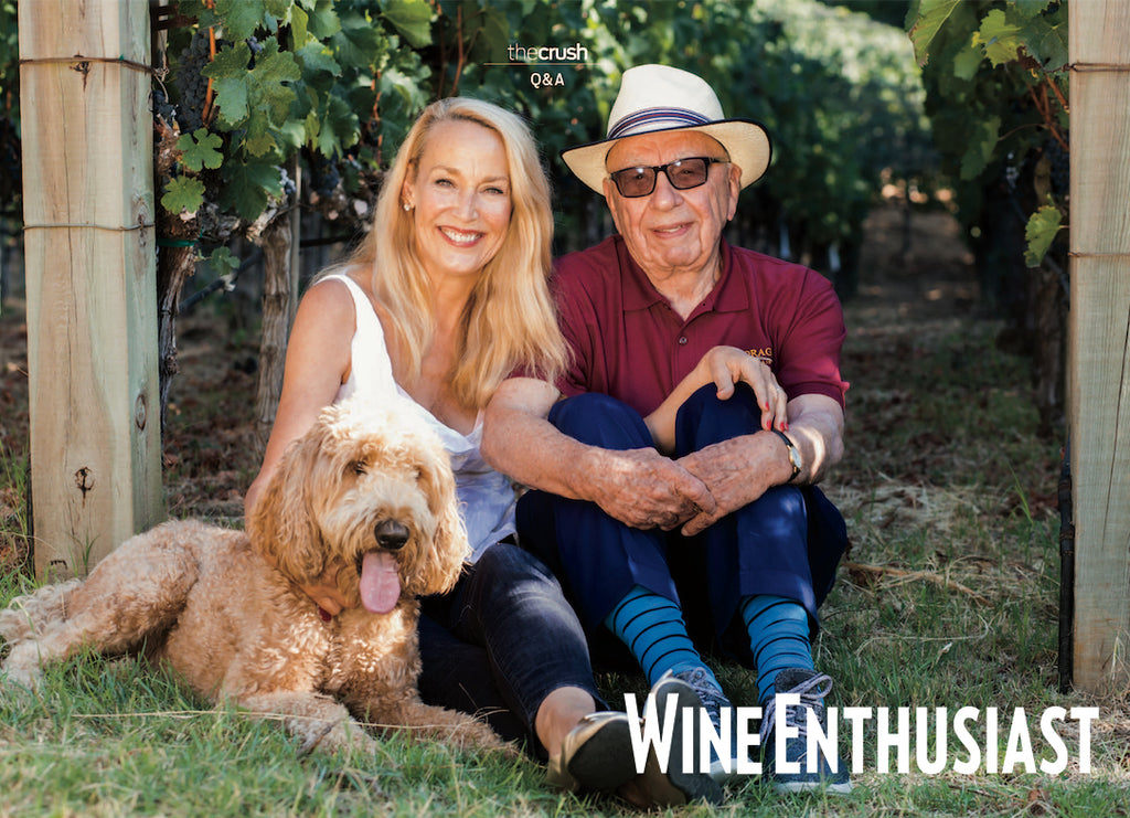 Wine Enthusiast: LIQUID ASSETS Jerry Hall and Rupert Murdoch check in with rare insights on their estate vineyard.